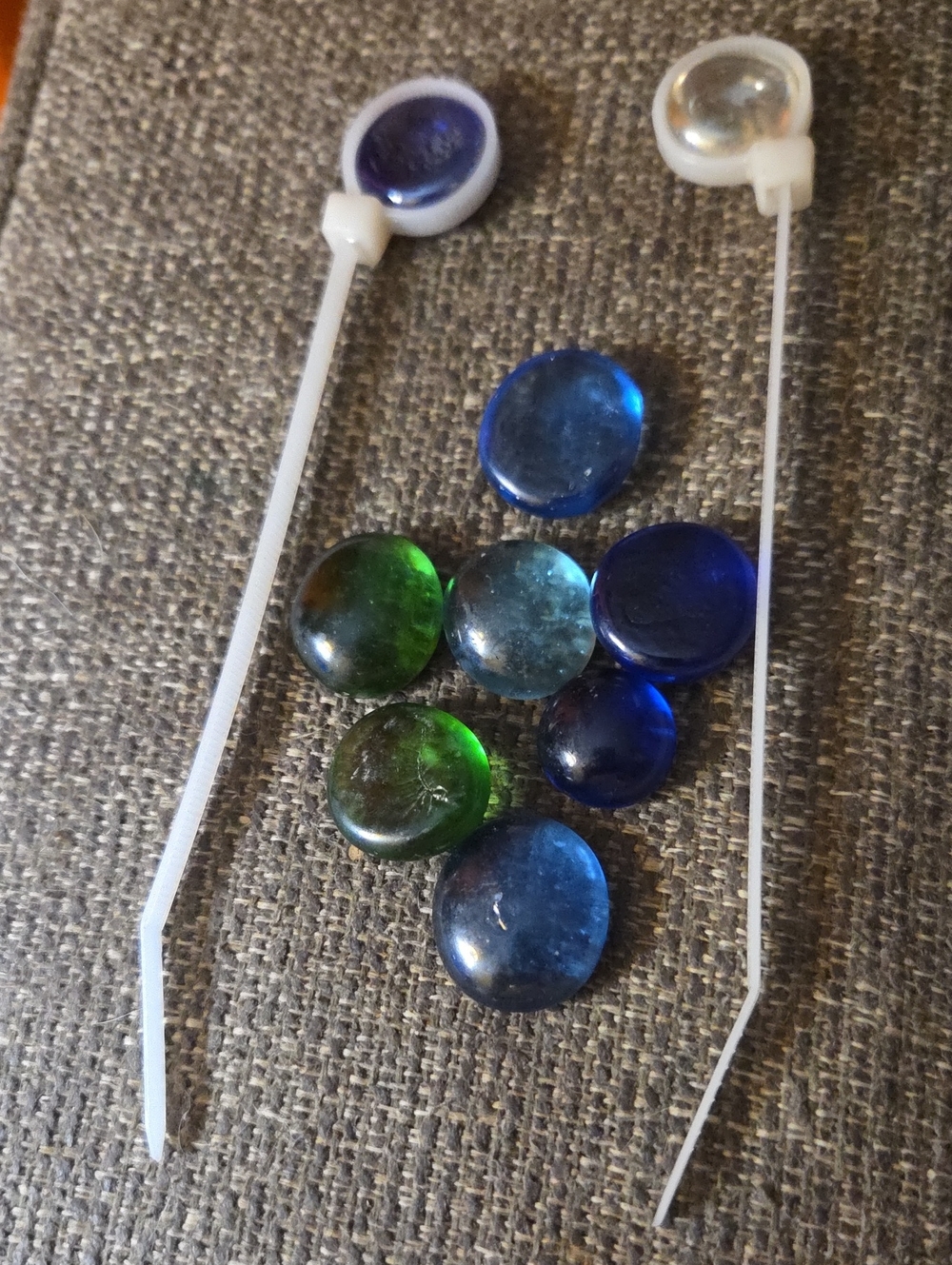 Decorative Glass Pebbles - Blue & Green Mixed - Unbranded